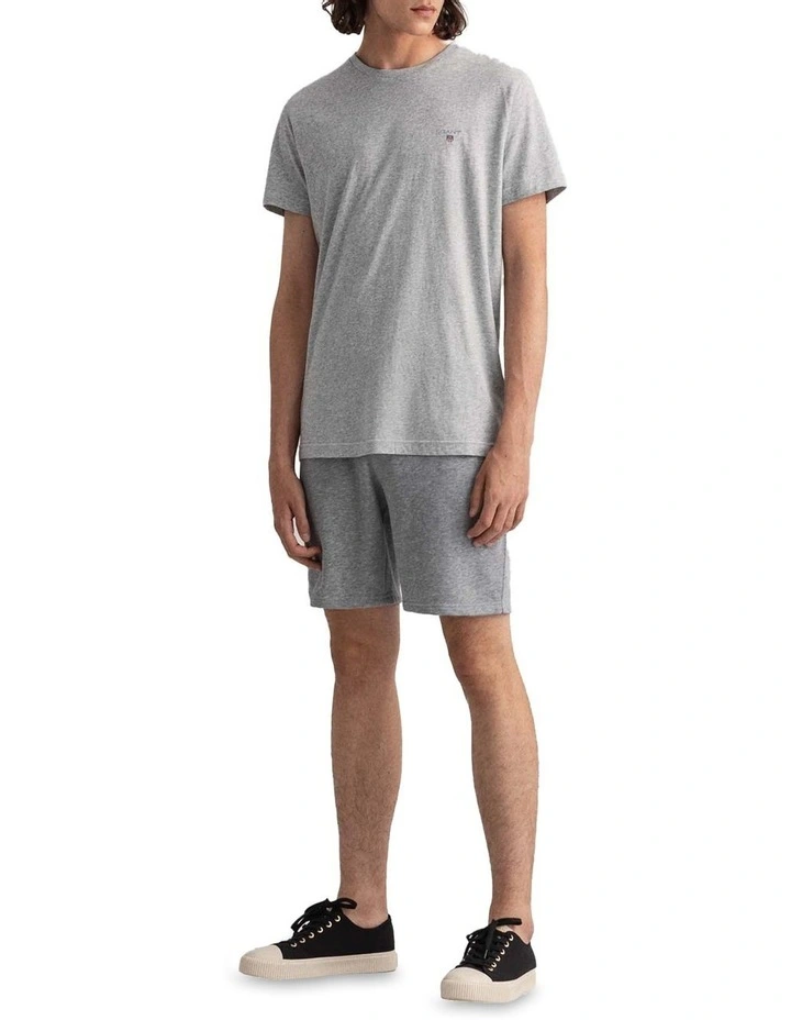 Gant Original Sweat Short In Grey Melange 1 Gant Original Sweat Short In Grey Melange