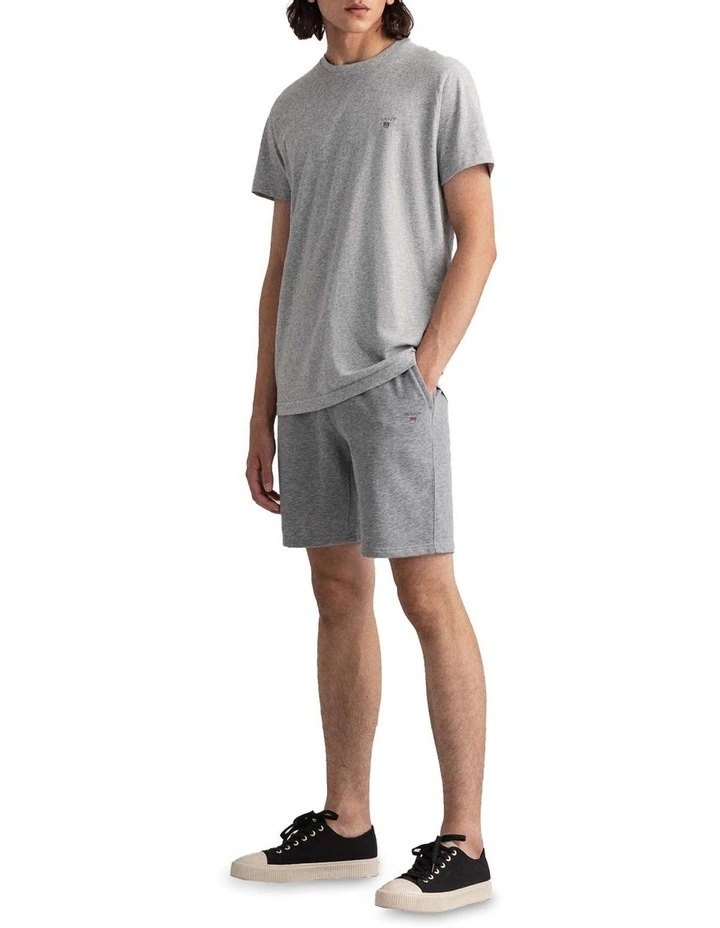 Gant Original Sweat Short In Grey Melange 4 Gant Original Sweat Short In Grey Melange - Image 4
