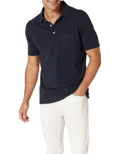 Blazer Hayes Slub Cotton Polo Navy