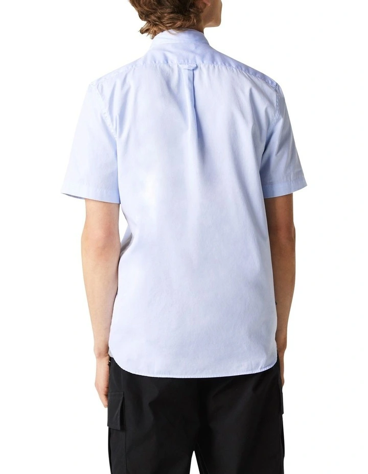 Lacoste Short Sleeve Oxford Shirt Blue - Image 2