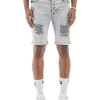 Nana Judy Thrift Distressed Denim Shorts Grey