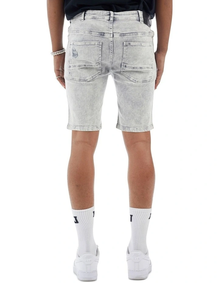 Nana Judy Thrift Distressed Denim Shorts Grey - Image 4