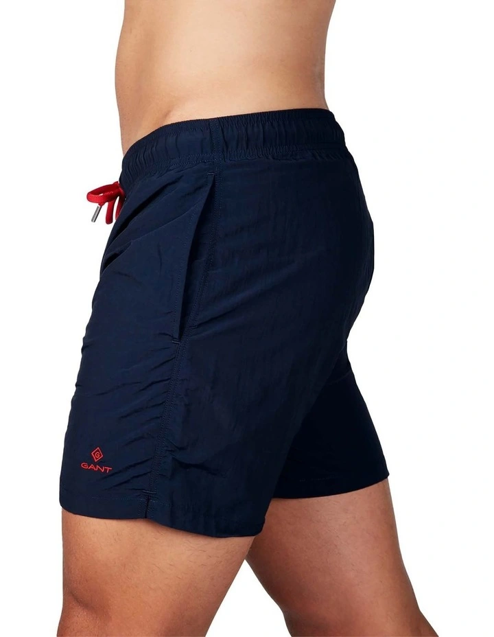 Gant Basic Swim Short In Marine Blue - Image 4