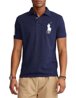 Polo Ralph Lauren Custom Slim Fit Mesh Polo Navy
