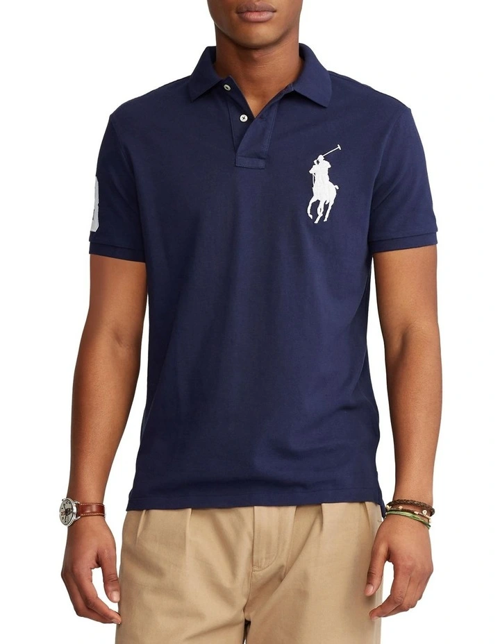 Polo Ralph Lauren Custom Slim Fit Mesh Polo Navy
