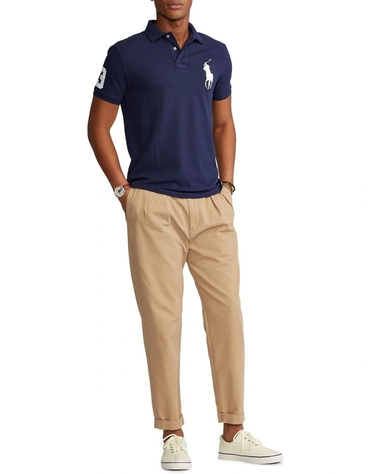 Polo Ralph Lauren Custom Slim Fit Mesh Polo Navy - Image 3
