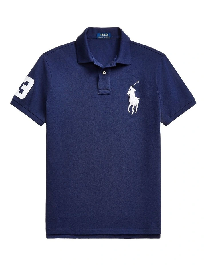 Polo Ralph Lauren Custom Slim Fit Mesh Polo Navy - Image 4