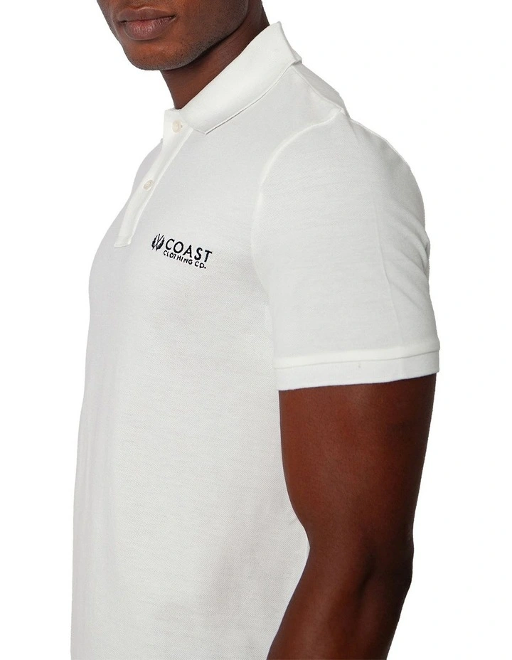Coast Clothing Co White Coast Polo Shirt 2 Coast Clothing Co White Coast Polo Shirt - Image 2