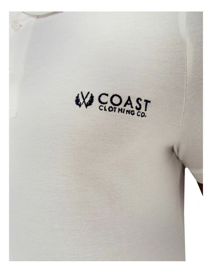 Coast Clothing Co White Coast Polo Shirt 3 Coast Clothing Co White Coast Polo Shirt - Image 3