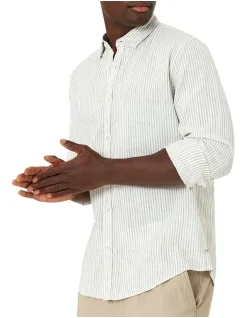 Industrie The Surfside Linen Long Sleeve Shirt In White
