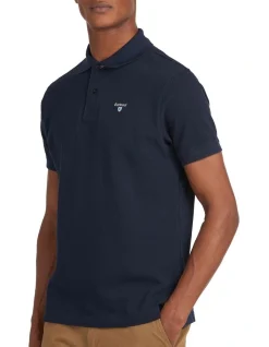 Barbour Tartan Pique Polo Navy