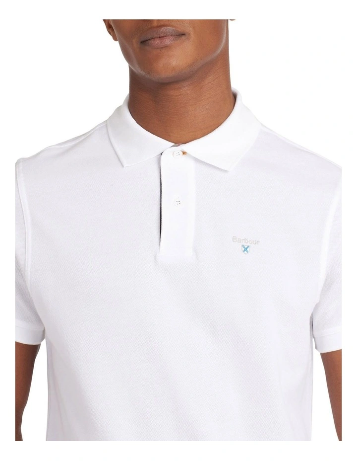 Barbour Tartan Pique Polo White - Image 4