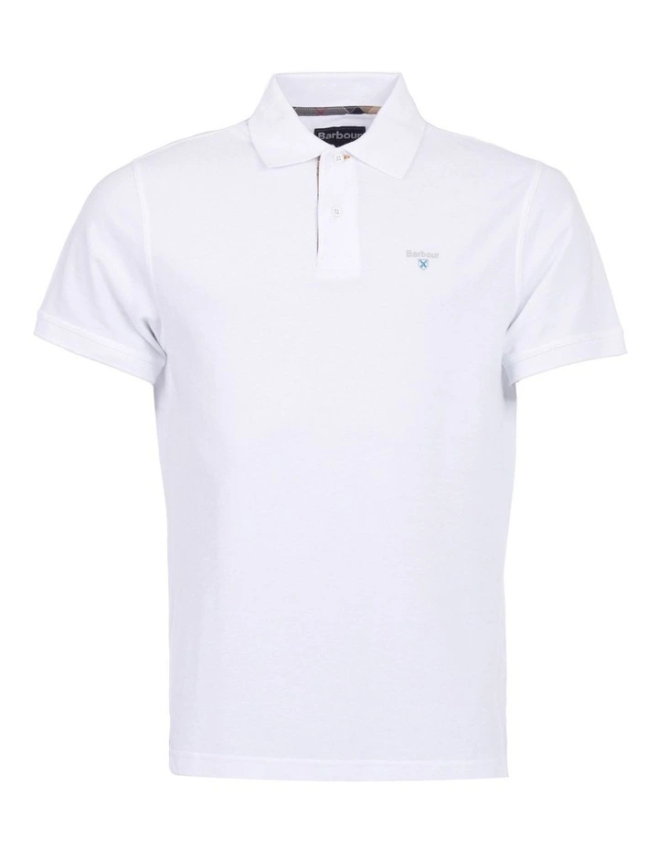 Barbour Tartan Pique Polo White - Image 6