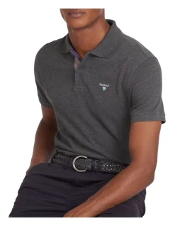 Barbour Tartan Pique Polo Shirt Slate Marl