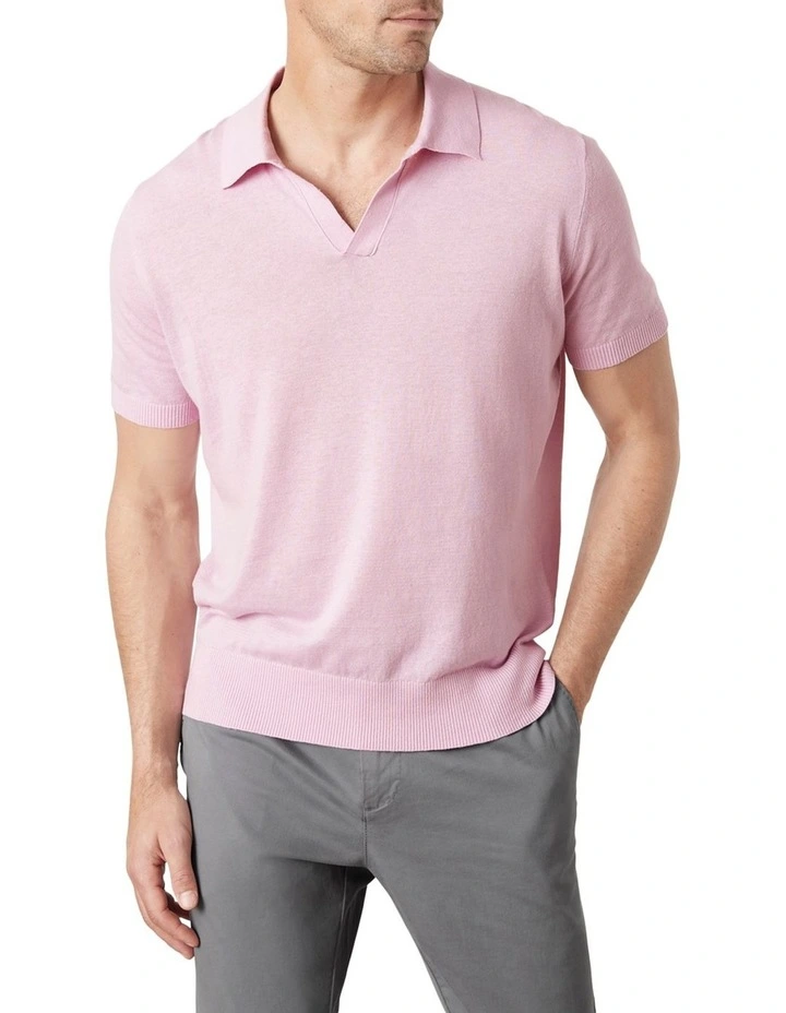 MJ Bale Dickie Knit Polo Pink 1 MJ Bale Dickie Knit Polo Pink