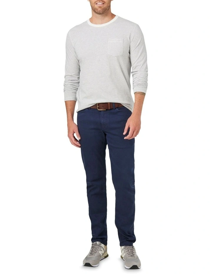 Blazer Johnny Cotton Stripe Long Sleeve Tee In White - Image 2