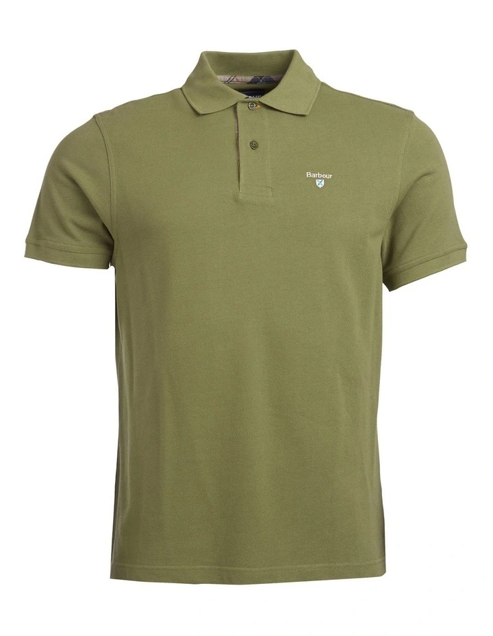 Barbour Tartan Pique Polo Burnt Olive - Image 4