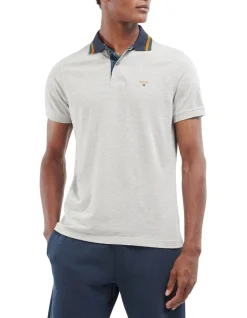 Barbour Prep Tipped Polo Grey Marl