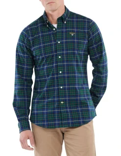 Barbour Oxbridge Tartan Tailored Shirt Ivy/Blue