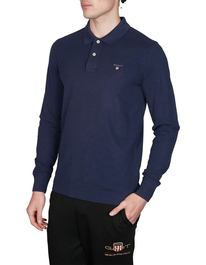 Gant Original Pique Long Sleeve Rugger Evening Blue