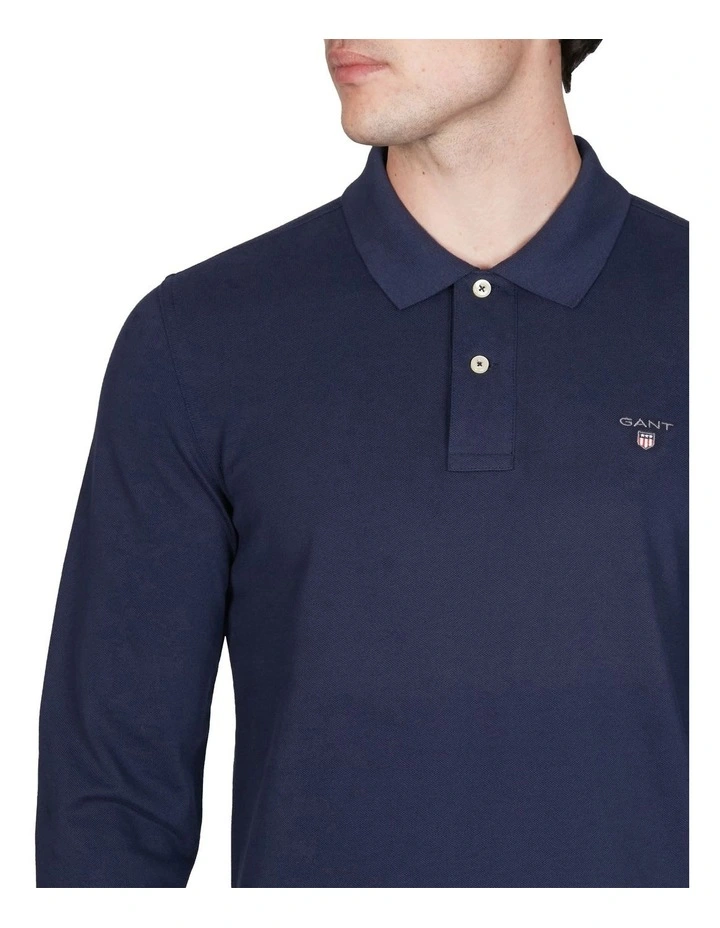 Gant Original Pique Long Sleeve Rugger Evening Blue - Image 3