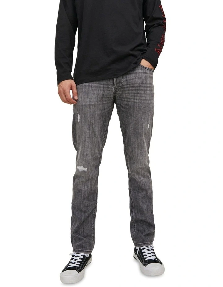 Jack & Jones Tim Vintage Recycled Cotton Jeans In Black Denim