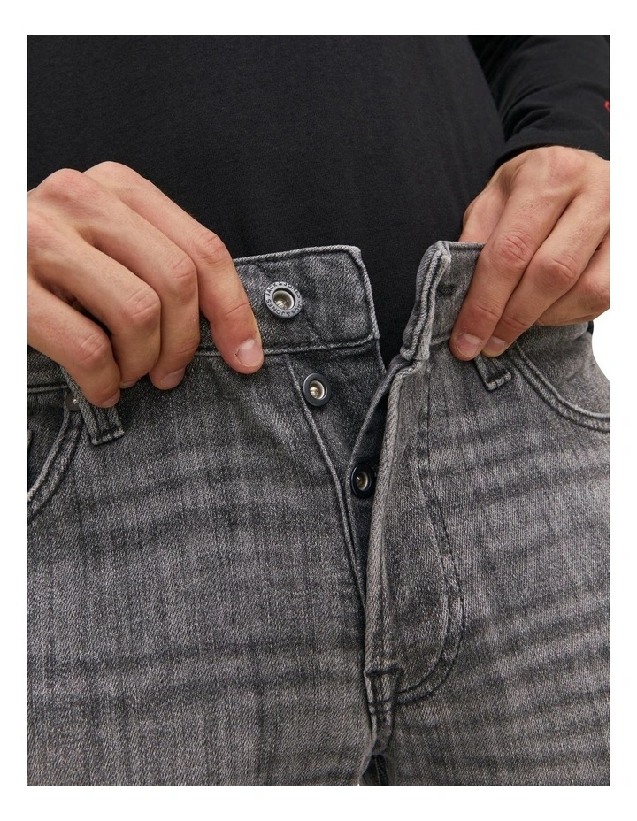 Jack & Jones Tim Vintage Recycled Cotton Jeans In Black Denim - Image 3