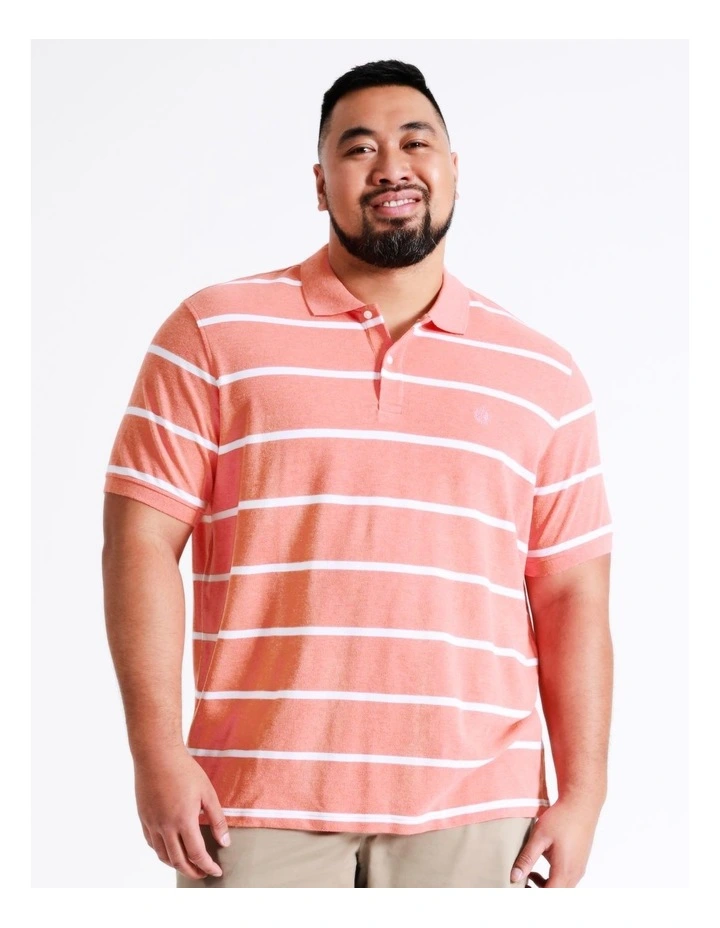 Reserve Hugo Stripe Polo In Orange 1 Reserve Hugo Stripe Polo In Orange