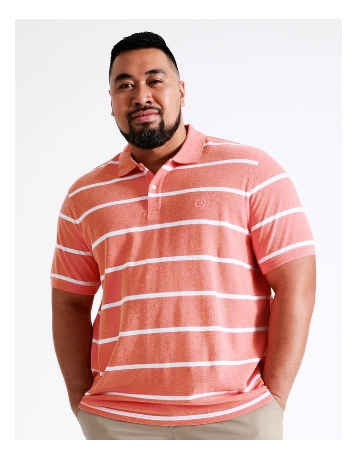 Reserve Hugo Stripe Polo In Orange 3 Reserve Hugo Stripe Polo In Orange - Image 3