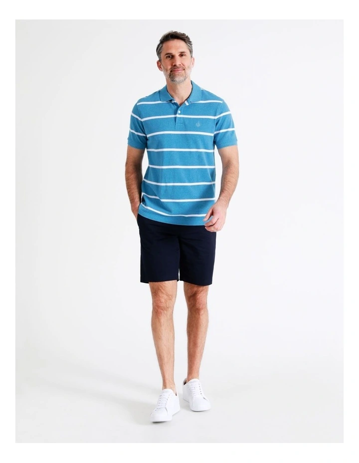 Reserve Hugo Stripe Polo In Turquoise 5 Reserve Hugo Stripe Polo In Turquoise - Image 5