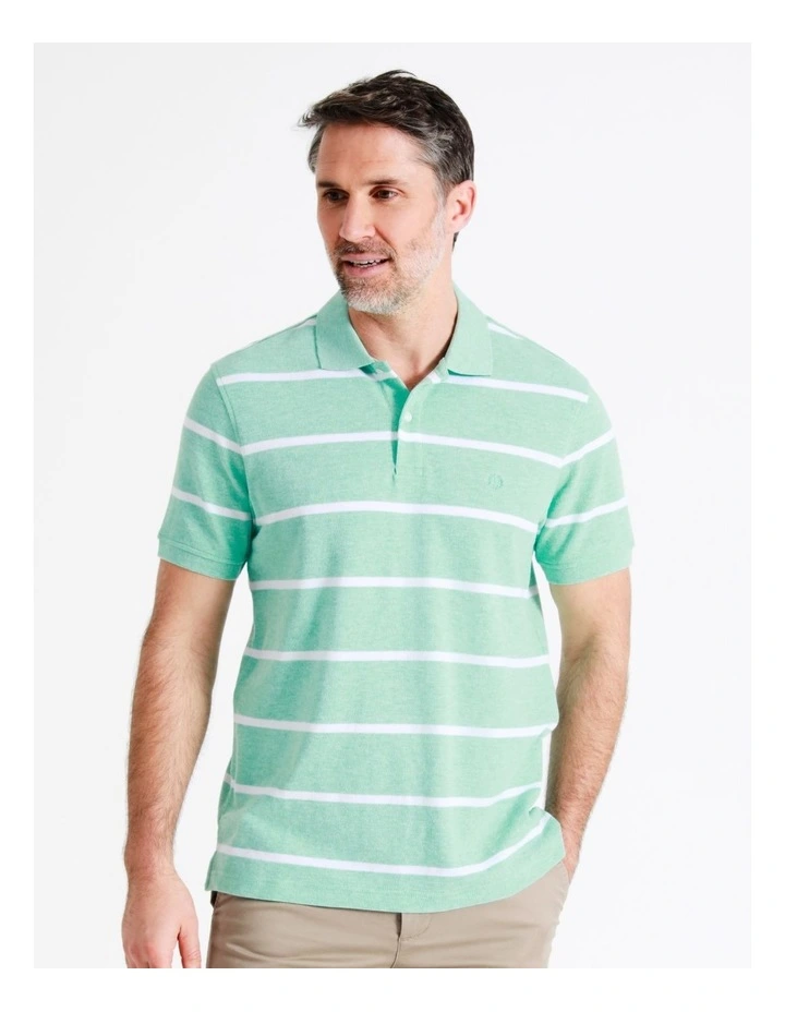Reserve Hugo Stripe Polo In Light Green 4 Reserve Hugo Stripe Polo In Light Green - Image 4