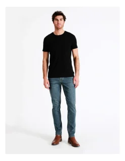 Maddox Kristian Slim Tapered Jean Size 30 Leg Length In Mid Blues