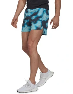 ADIDAS Run Icons Logo Graphic Print Shorts In Multi