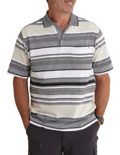 Breakaway Inka Cotton Pique Polo In Grey Marle