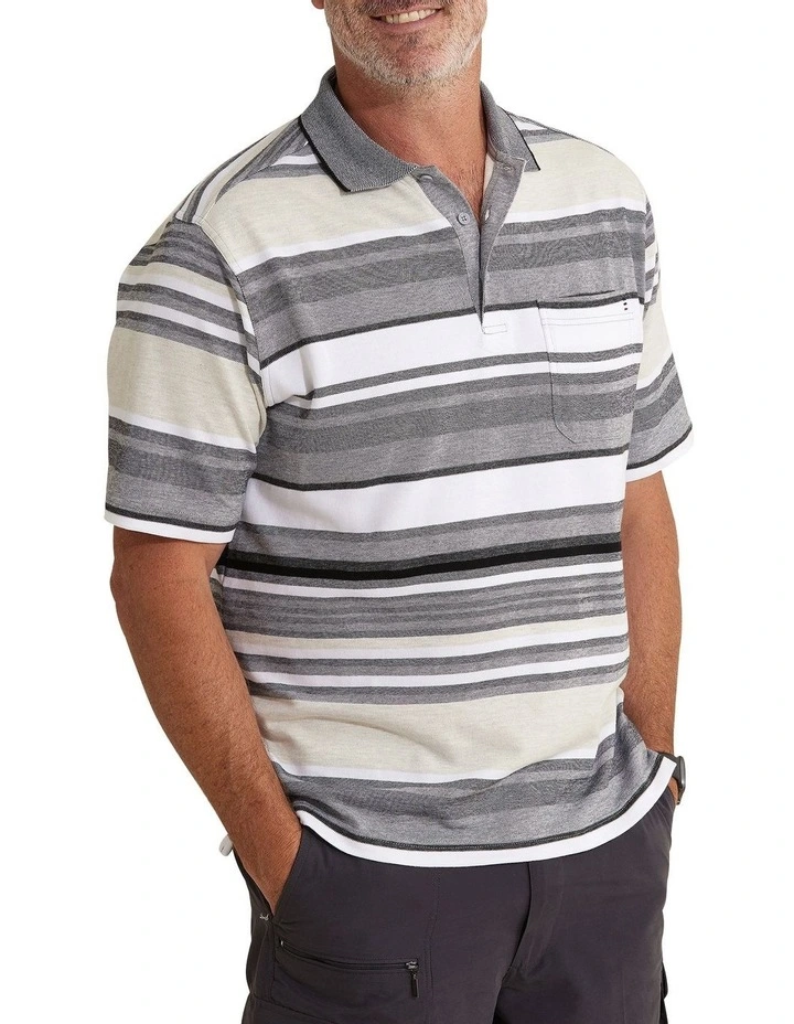 Breakaway Inka Cotton Pique Polo In Grey Marle 2 Breakaway Inka Cotton Pique Polo In Grey Marle - Image 2
