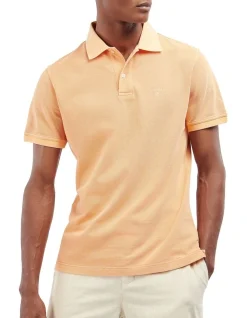 Barbour Washed Sports Polo In Coral