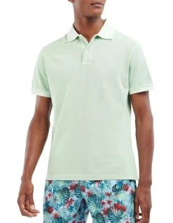 Barbour Washed Sports Polo In Dusty Mint