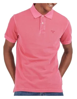 Barbour Washed Sports Polo In Fuscia