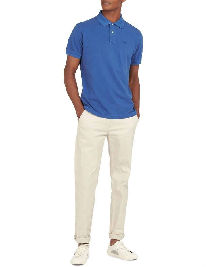 Barbour Washed Sports Polo In Marine Blue - Image 3