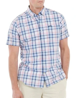 Barbour Furniss Short Sleeve Tailored Shirt In Pink