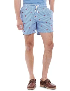Barbour Sheild Swim Short In Atlantic Blue