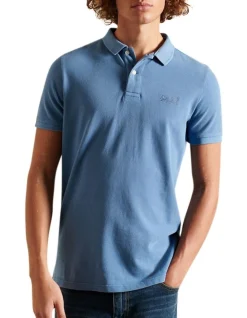 Superdry Vint Destroy Polo In Heraldic Blue