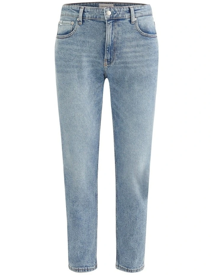 Calvin Klein Jeans Dad Jean In Mid Blue Utility Pocket Label - Image 5