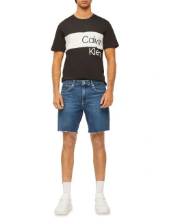 Calvin Klein Jeans Mid Thigh Short In Dark Blue