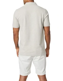 Alternative view of Blazer Carter Textured Short Sleeve Polo In Grey Marle