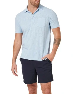 Blazer Hayes Slub Polo In Light Blue