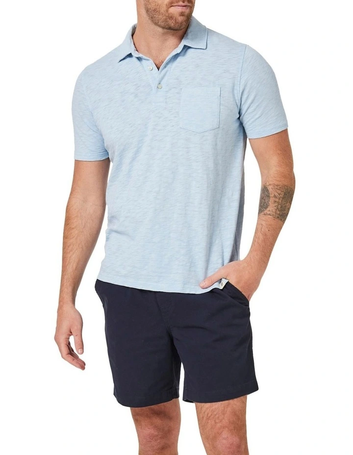 Blazer Hayes Slub Polo In Light Blue 1 Blazer Hayes Slub Polo In Light Blue