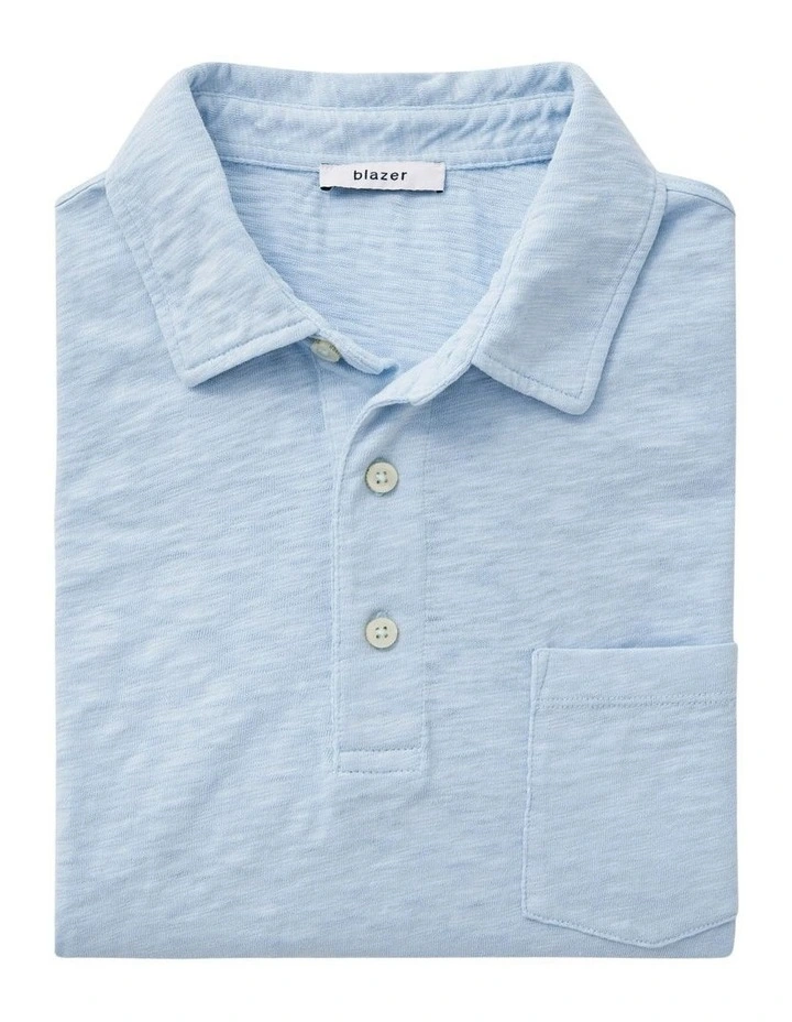 Blazer Hayes Slub Polo In Light Blue 4 Blazer Hayes Slub Polo In Light Blue - Image 4