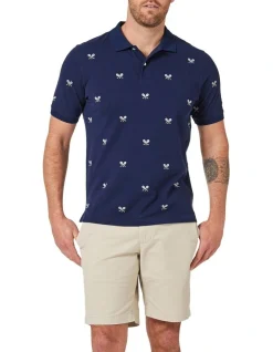 Blazer Tennis Embroidery Pique Polo Navy