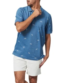 Blazer Nautical Rope Pique Polo In Blue